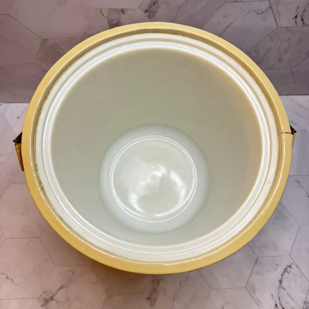Vintage Culver Ice Bucket MCM Ecru w/Lid & Handle Barware Retro 70s 80s in EUC